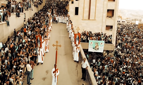 احتفال الزوار بأخر محطات العائلة المقدسة في مصر