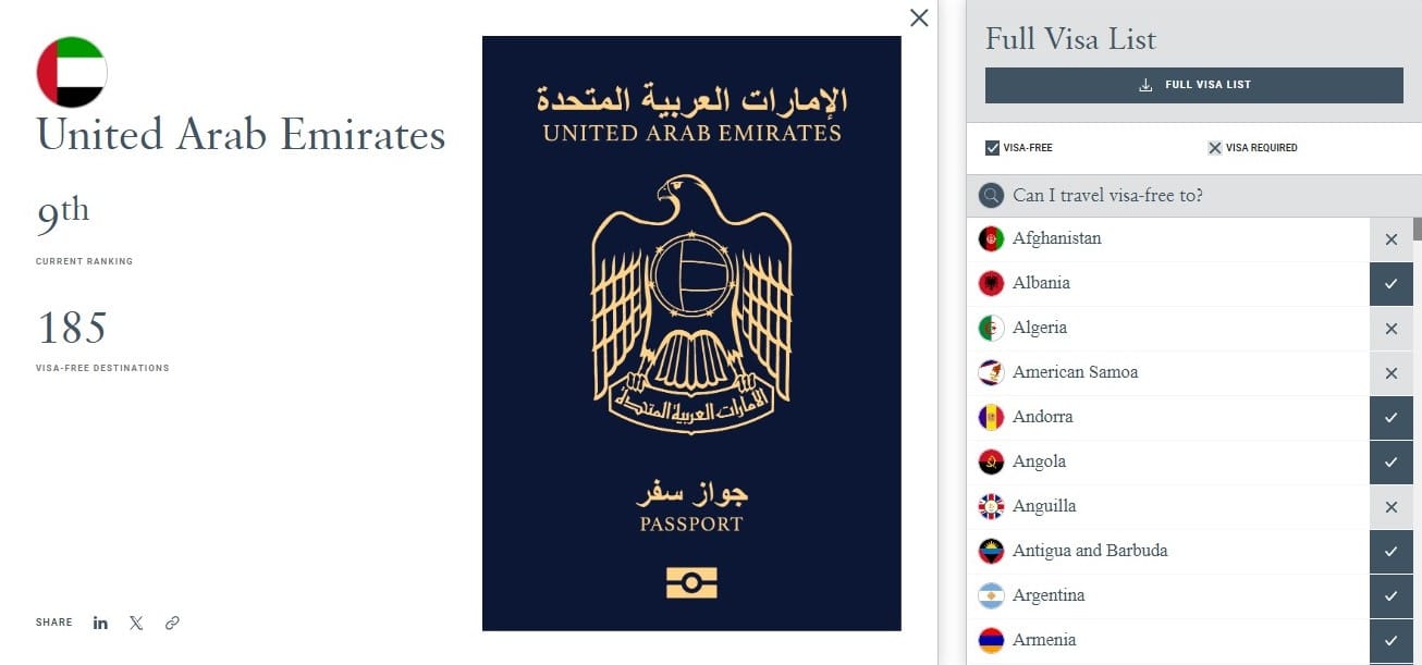 جواز السفر الاماراتي