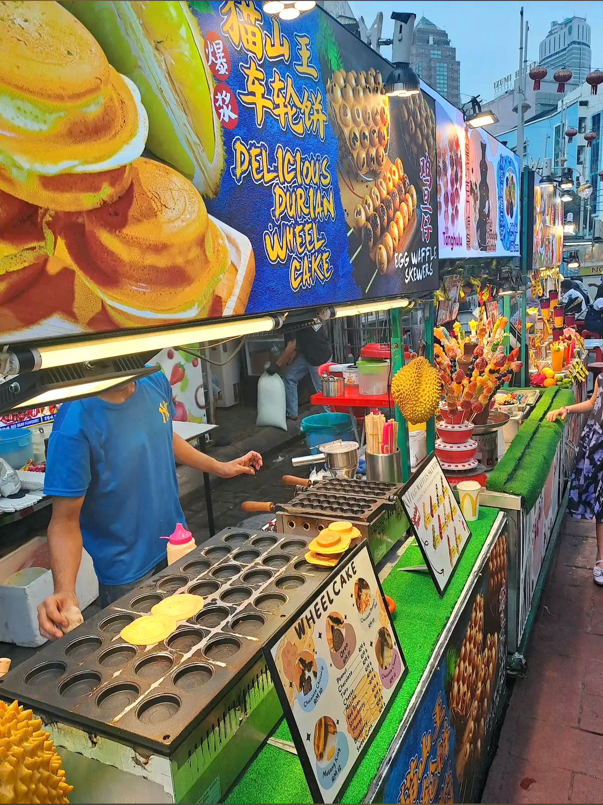 الباعة الجائلين في شارع jalan Alor
